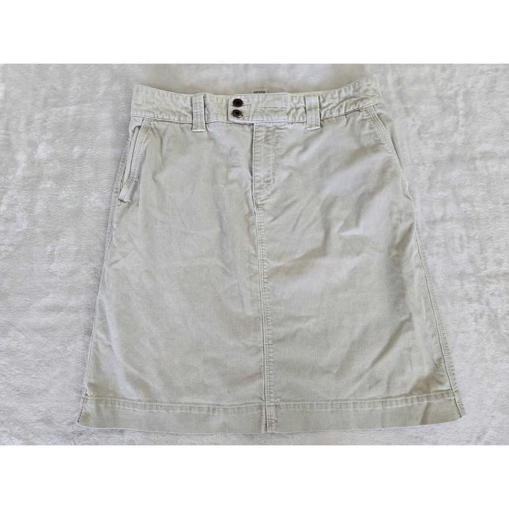 LL Bean Khaki Tan Corduroy Skirt Women's‎ 10 Regular Cotton